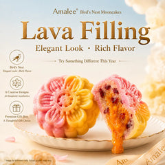 Amalee Bird's nest mooncake gift box 6 pieces for Mid-Autumn Festival Chinese holiday gift