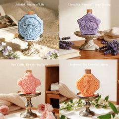 AMALEE Ocean Collection Scented Candle 8 Pack, Sea Breeze & Coastal Aroma Soy Wax Candle with Wooden Wick, Long-Lasting, Marine Home Decor Gift for Women Men