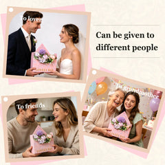 Amalee Pink Flower Bouquet Envelope Box Set | Luxury Floral Gift Packaging