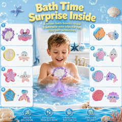 Amalee Bath Bombs for Kids with Surprise Toys Inside, 8 Pack