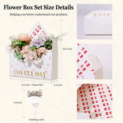 Amalee 10-Pack White Flower Bouquet Envelope Boxes | Premium Floral Gift Packaging