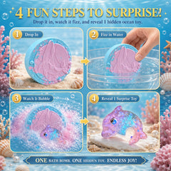 Amalee Bath Bombs for Kids with Surprise Toys Inside, 8 Pack