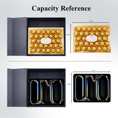 Amalee Large Blue Gift Box with Magnetic Lids 12x12x4 Inches Glue-Free Assembly Includes Ribbon, Greeting Card & Filler Paper for Wedding, Birthday, Christmas Gift Packaging