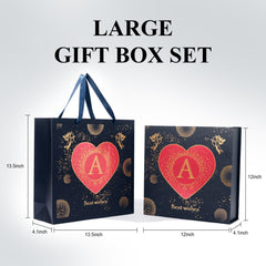 Amalee 12x12x4 Inch Large Gift Box with Magnetic Closure, Tool-Free & Glue-Free Assembly, Includes Ribbon, Card & Filler for Wedding, Birthday, Christmas Gift Packaging