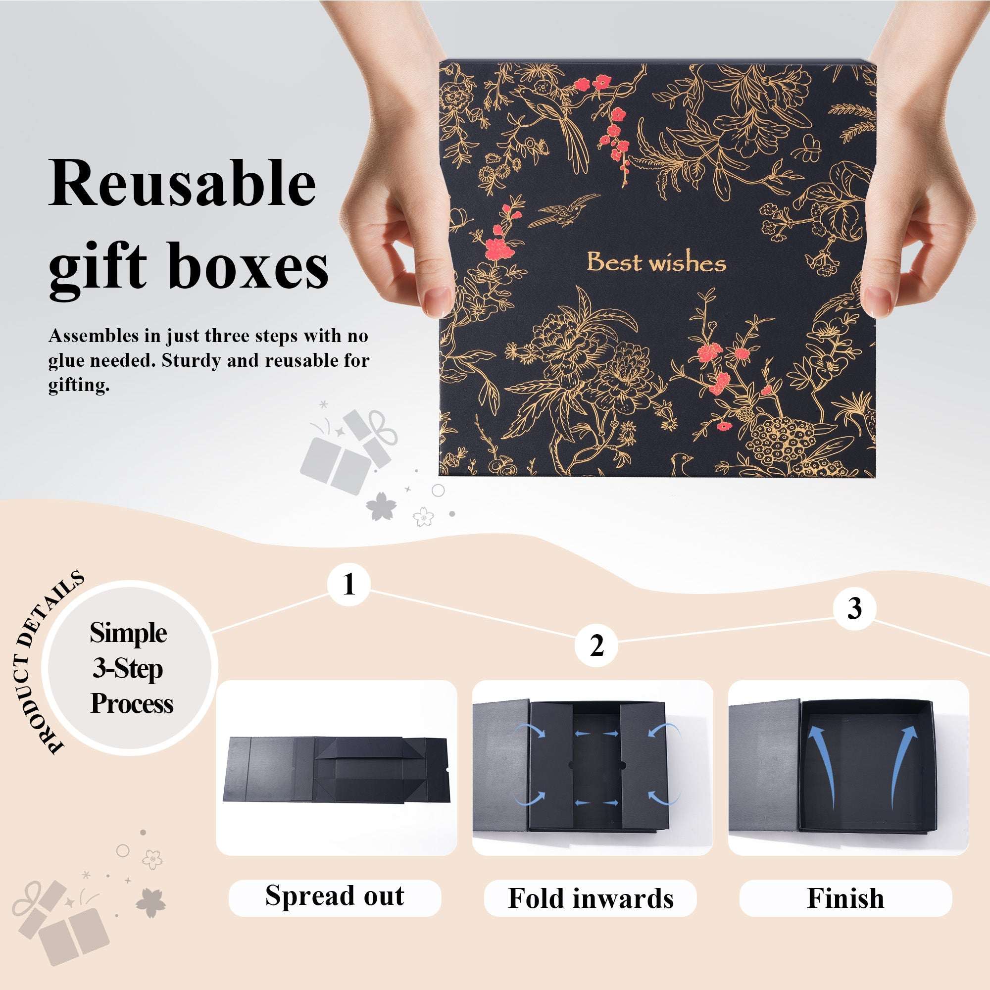 Amalee Blue Magnetic Gift Box | Luxury Cardboard Gift Packaging