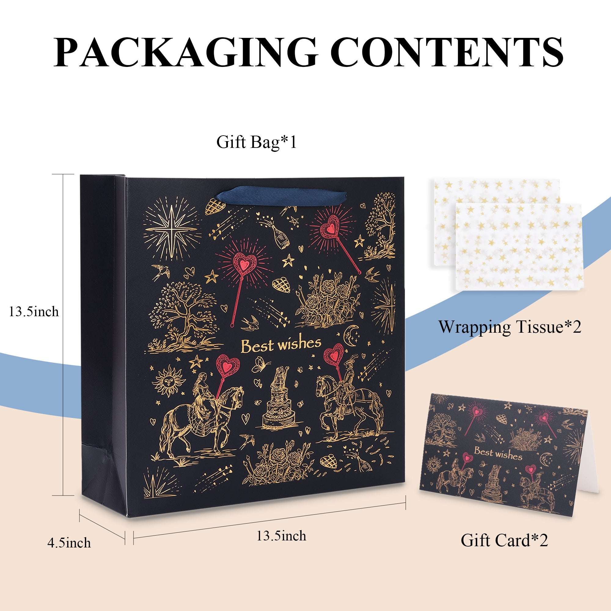 Amalee Blue Reusable Gift Bag Set | Luxury Birthday Gift Packaging