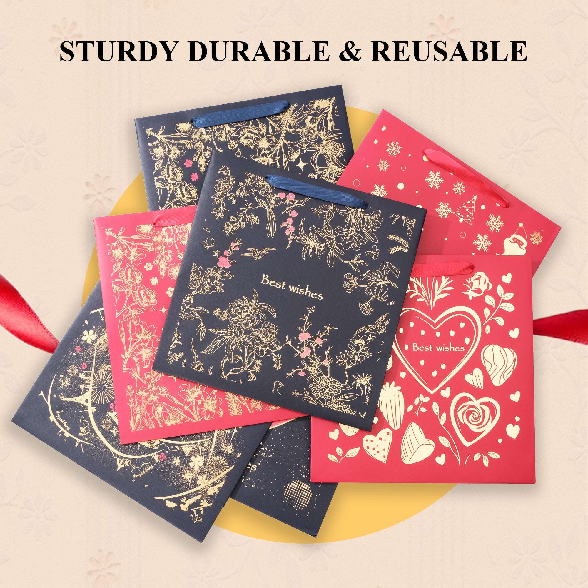 Amalee Flower & Bird Auspicious Gift Bag | Luxury Gift Packaging