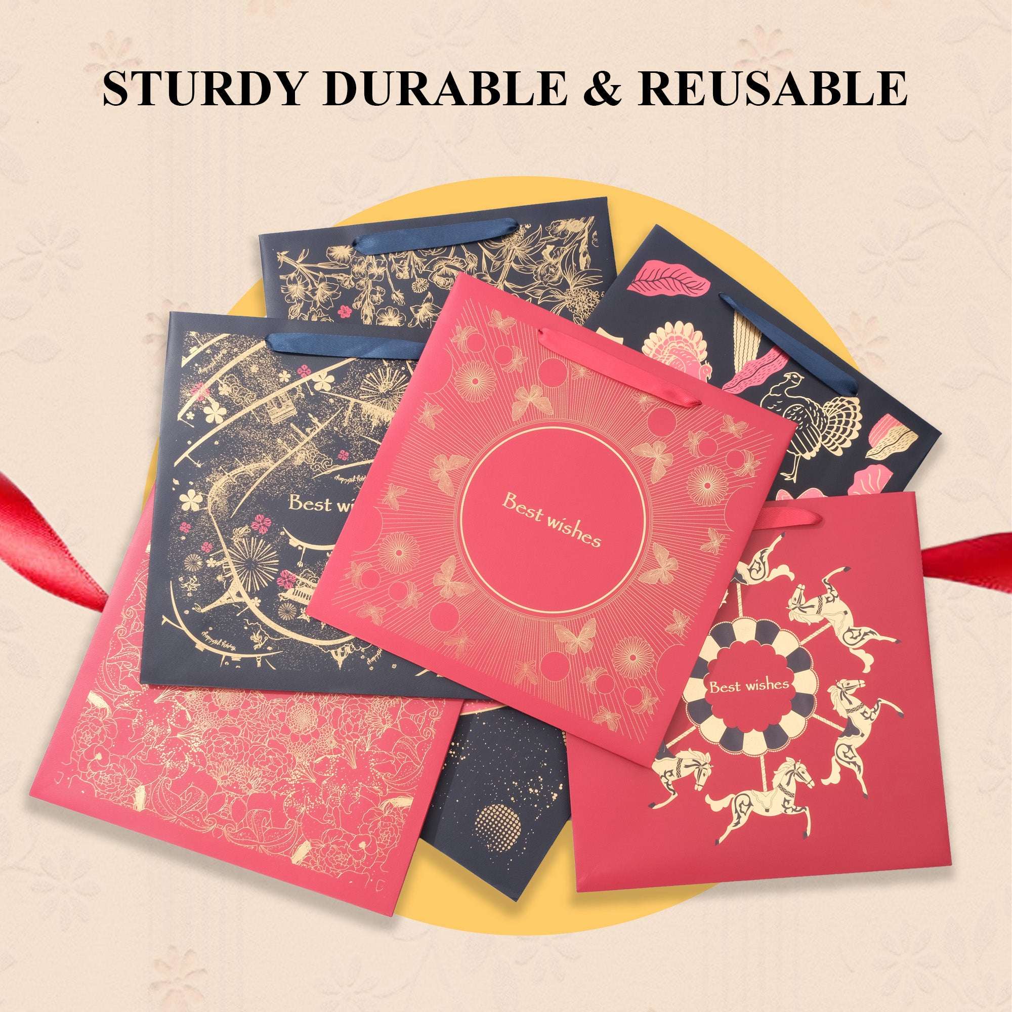 Amalee Large Red Gift Bag | Luxury Durable Gift Packaging