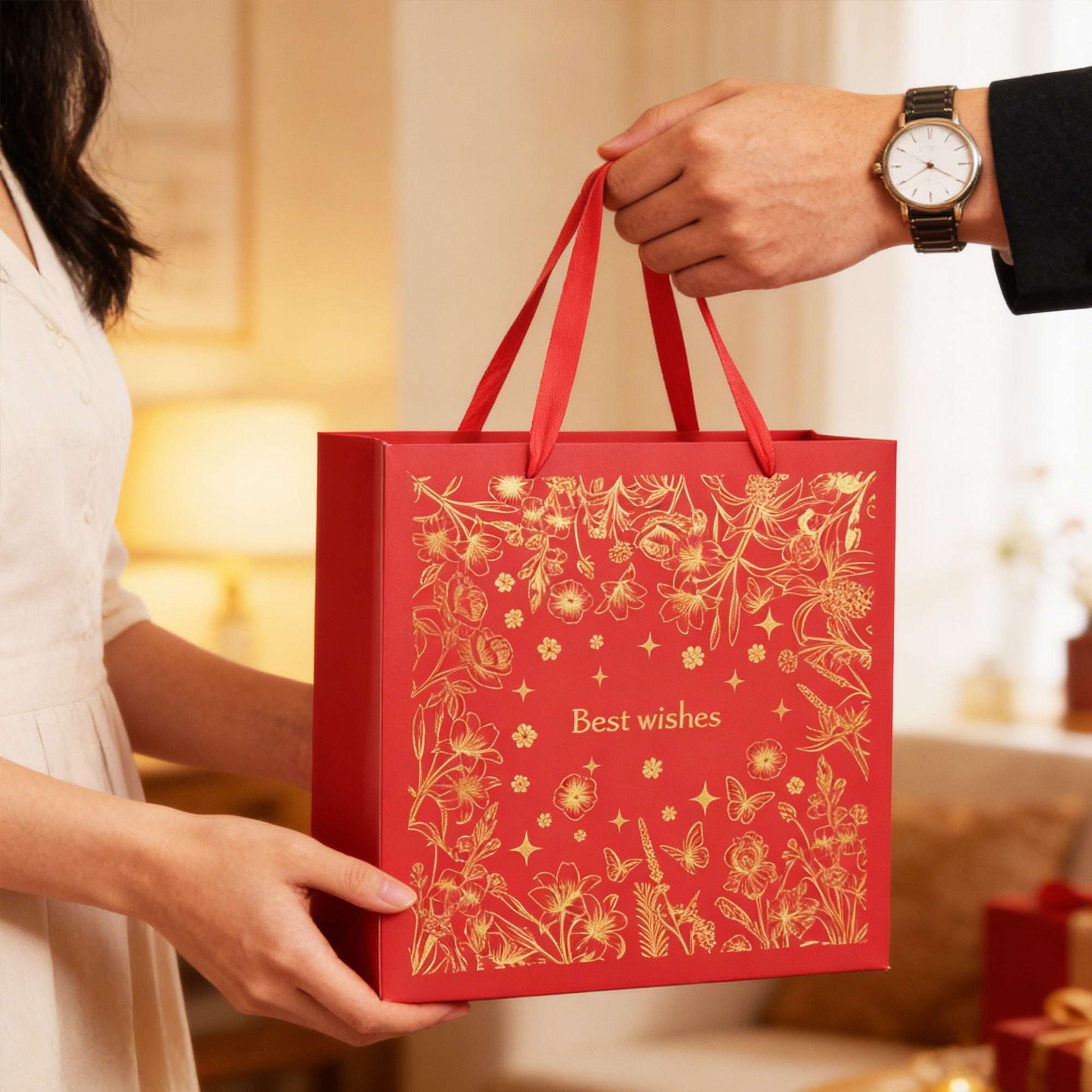 Amalee Floral Blessing Gift Bag | Luxury Daily & Festival Packaging