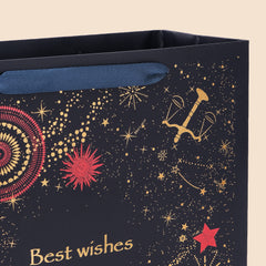 Amalee 13.5x13.5x4.5 Inch Blue Gift Bag, Includes Wrapping Paper & Greeting Card, for Wedding, Birthday, Baby Shower, Christmas Gifts