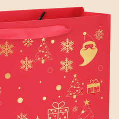 Amalee Large Red Gift Bag 13.5x13.5x4.5 Inch with Handles, Includes Wrapping Paper & Greeting Card for Birthday, Baby Shower, Wedding & Christmas