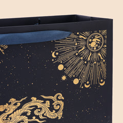 Amalee Large Blue Gift Bag 13.5x13.5x4.5 Inch with Handles, Includes Wrapping Paper & Greeting Card for Birthday, Baby Shower, Wedding & Christmas