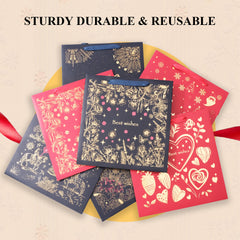 Amalee Blue Gift Bag 13.5x13.5x4.5 Inch with Handles, Includes Wrapping Paper & Greeting Card, Ideal for Birthday, Valentine's Day & Wedding Gifts