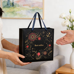 Amalee 13.5x13.5x4.5 Inch Blue Gift Bag, Includes Wrapping Paper & Greeting Card, for Wedding, Birthday, Baby Shower, Christmas Gifts