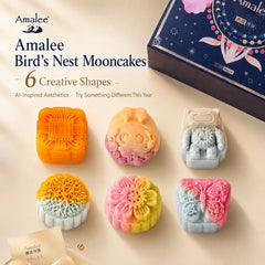 Amalee Bird's nest mooncake gift box 6 pieces for Mid-Autumn Festival Chinese holiday gift