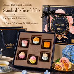 Amalee Bird's nest mooncake gift box 6 pieces for Mid-Autumn Festival Chinese holiday gift