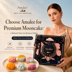 Amalee Bird's nest mooncake gift box 6 pieces for Mid-Autumn Festival Chinese holiday gift