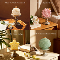 AMALEE Ocean Collection Scented Candle 8 Pack, Sea Breeze & Coastal Aroma Soy Wax Candle with Wooden Wick, Long-Lasting, Marine Home Decor Gift for Women Men