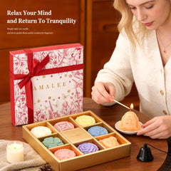 AMALEE 8 Pack Scented Candles, Aromatherapy Jar Candle with Wooden Wick, Long-Lasting, Ideal Gift for Women Men