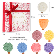 AMALEE 8 Pack Scented Candles, Aromatherapy Jar Candle with Wooden Wick, Long-Lasting, Ideal Gift for Women Men