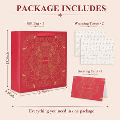 Amalee Extra-Large Red Gift Bag | Luxury Reusable Gift Packaging