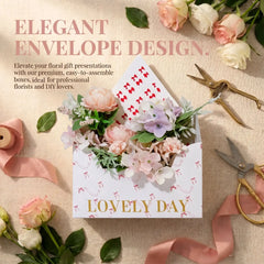 Amalee 10-Pack White Flower Bouquet Envelope Boxes | Premium Floral Gift Packaging