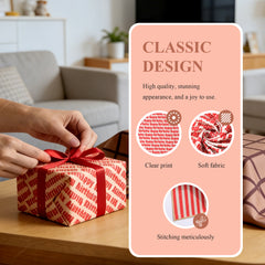 Amalee 2-Pack Brown Magic Fabric Gift Wrap Set - 19"x20" Reusable Gift Wrapping Cloth with 2 Greeting Cards & Ribbon, Washable Multi-Purpose Wrap for Gifts, Storage Bag & Protective Pouch