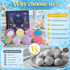 Amalee Bath Bombs for Kids with Surprise Toys Inside, 8 Pack