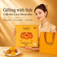 Amalee hairy crab roe mooncake gift box for Mid-Autumn Festival Chinese holiday gift