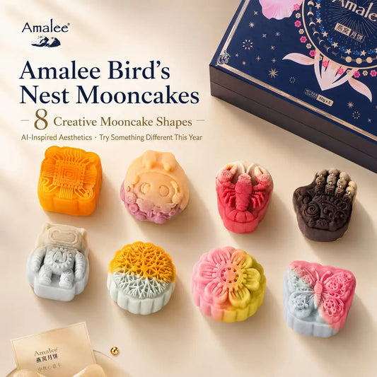Amalee Bird's nest mooncake gift box 8 pieces for Mid-Autumn Festival Chinese holiday gift