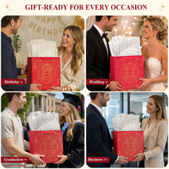 Amalee Extra-Large Red Gift Bag | Luxury Reusable Gift Packaging