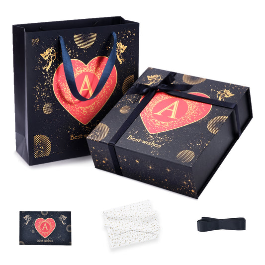 Amalee 12x12x4 Inch Large Gift Box with Magnetic Closure, Tool-Free & Glue-Free Assembly, Includes Ribbon, Card & Filler for Wedding, Birthday, Christmas Gift Packaging