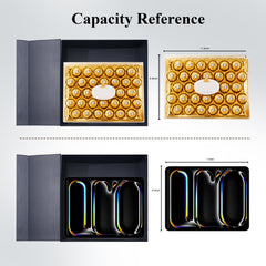 Amalee Large Gift Box with Magnetic Lid 12x12x4 Inches, Blue Present Packaging Box, No Glue Needed Tool-Free, Includes Ribbon Card Filler Paper for Wedding, Birthday, Christmas Gift Packaging