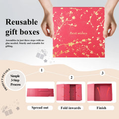 Amalee Large Red Magnetic Gift Box | Luxury Cardboard Gift Packaging