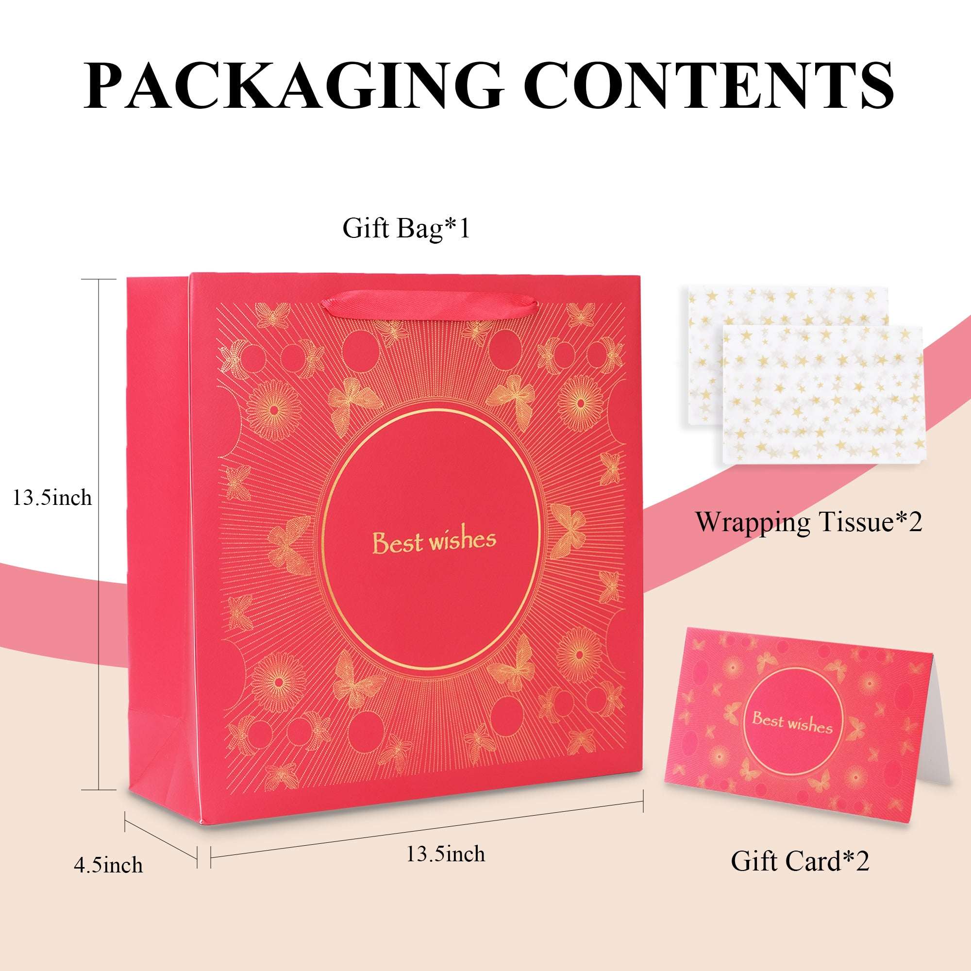 Amalee Large Red Gift Bag | Luxury Durable Gift Packaging