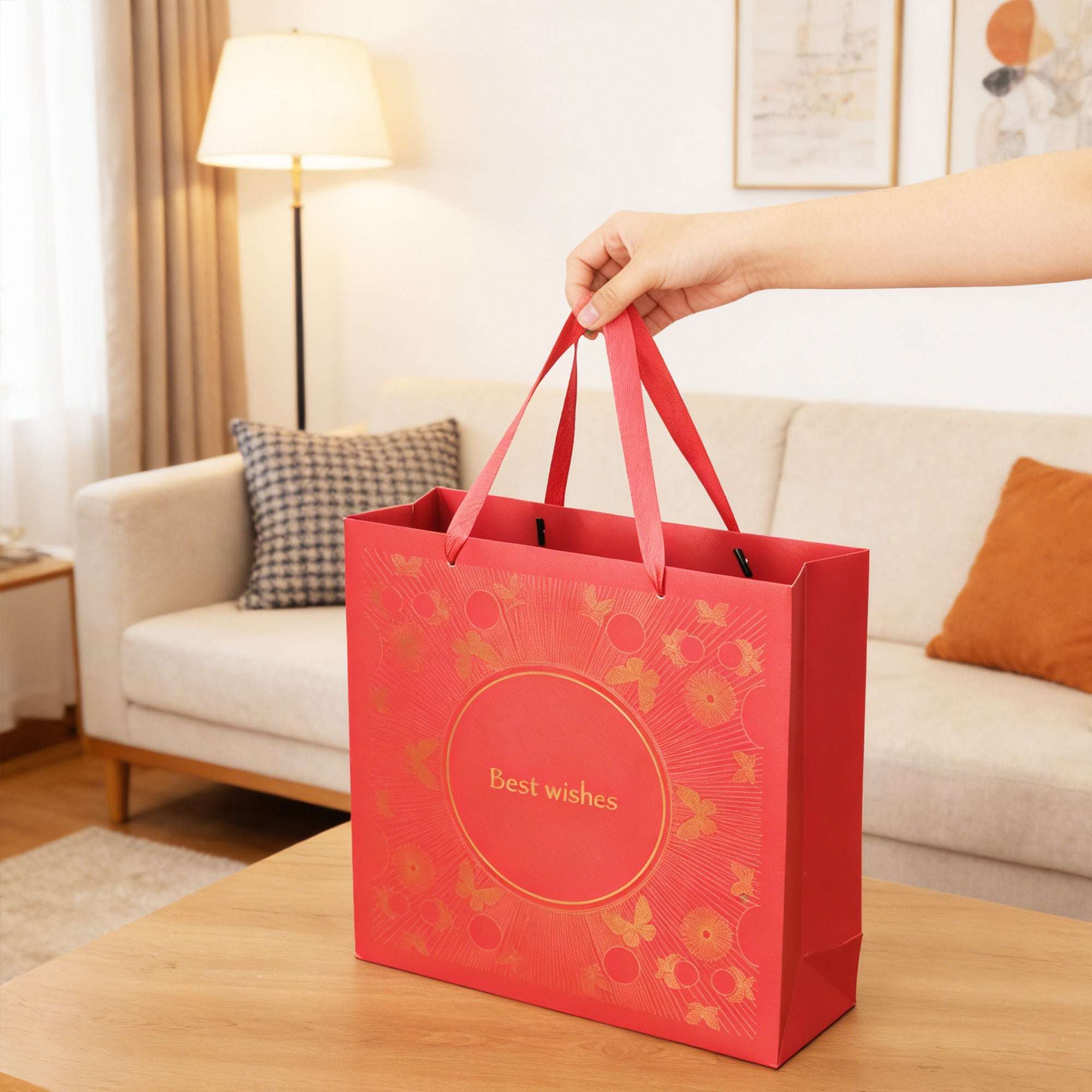 Amalee Large Red Gift Bag | Luxury Durable Gift Packaging