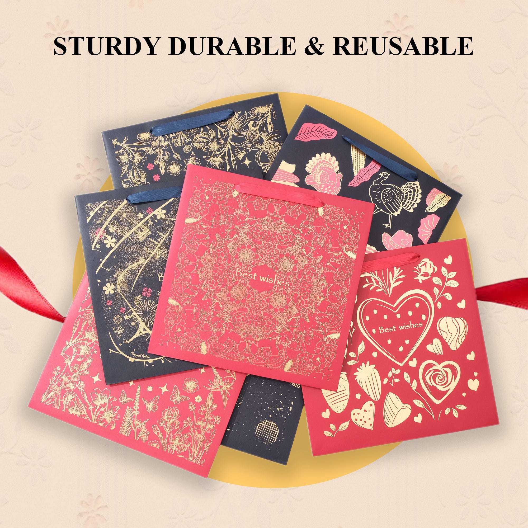 Amalee Extra-Large Red Gift Bag | Luxury Reusable Gift Packaging