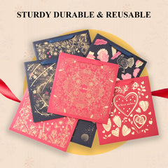 Amalee Extra-Large Red Gift Bag 13.5x13.5x4.5 Inches, Includes 2 Sheets of Wrapping Paper & 1 Greeting Card, for Birthday, Wedding & Holiday Gifts