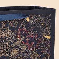 Amalee Extra-Large Blue Gift Bag 13.5x13.5x4.5 Inches, Includes 2 Sheets of Wrapping Paper & 1 Greeting Card, for Birthday, Wedding & Holiday Gifts