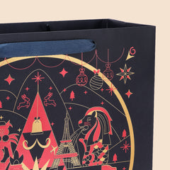 Amalee 13.5x13.5x4.5 Inch Large Blue Gift Bags with Handles, Includes Wrapping Paper & Greeting Card, Ideal for Wedding, Birthday & Christmas Giving