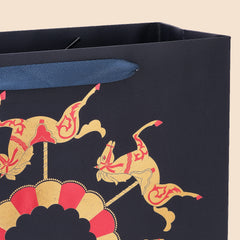 Amalee Blue Gift Bag Set 13.5x13.5x4.5 Inch, Includes 2 Wrapping Paper & Greeting Card, for Weddings, Christmas & Birthday Parties