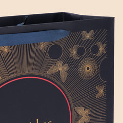 Amalee 13.5x13.5x4.5 Inch Blue Gift Bag with Handles, Includes 2 Wrapping Paper Sheets & 1 Greeting Card, Ideal for Birthday, Wedding, Christmas Gifts