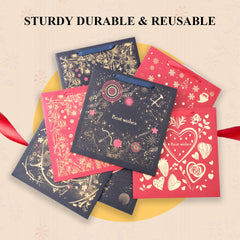 Amalee 13.5x13.5x4.5 Inch Blue Gift Bag, Includes Wrapping Paper & Greeting Card, for Wedding, Birthday, Baby Shower, Christmas Gifts