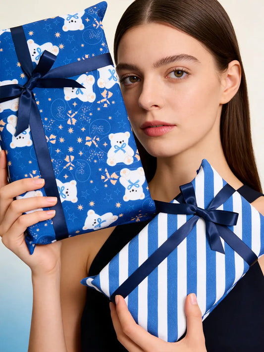 Amalee Blue Reusable Magic Wrapping Cloth 2-Pack | Eco-Friendly Gift Wrap